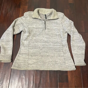 Kuhl 1/4 Zip Pullover Women’s Large Gray And Cream